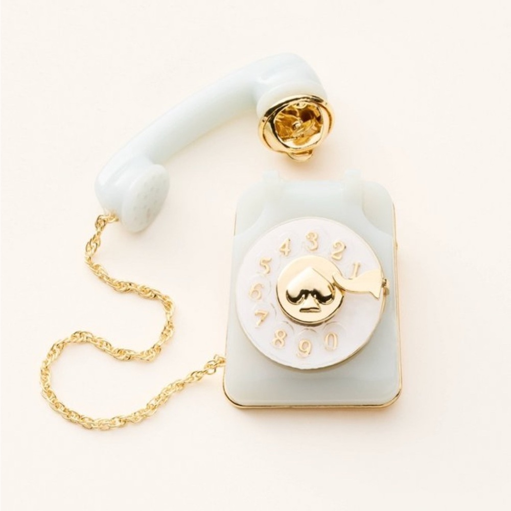 Kate Spade Target telephone brooch jewelry ships now. New in the box.